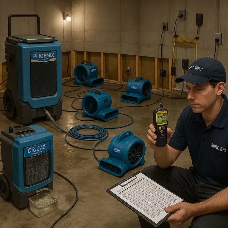 Structural Drying and Dehumidification process in Scandia, MN